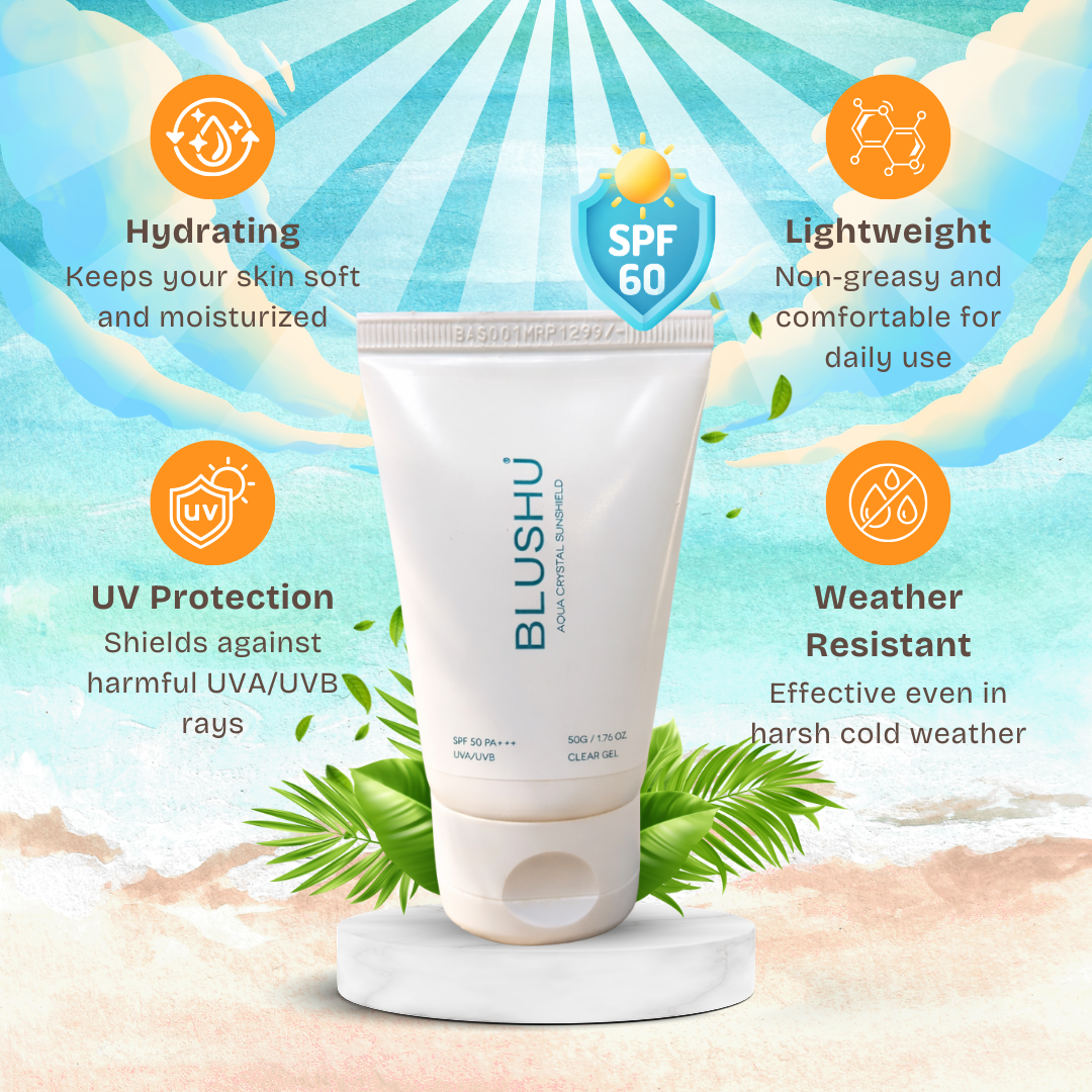 Blushu Aquacrystal Sunshield Sunscreen Gel SPF 60 PA+++