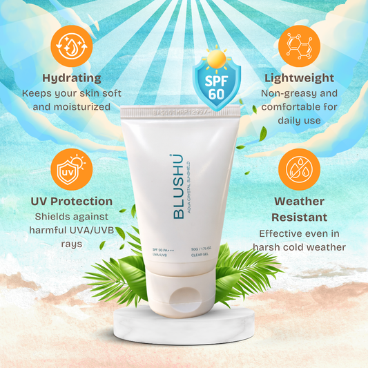 Blushu Aquacrystal Sunshield Sunscreen Gel SPF 60 PA+++
